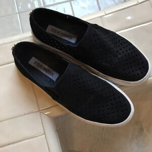 Steve Madden Owen perforated black slip-on sneaker